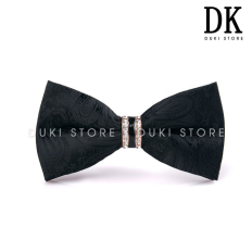 Nơ cài cổ áo sơ mi nam màu đen đính đá sang trọng DNC0003 - DUKI STORE