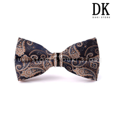 Nơ cài cổ áo sơ mi nam họa tiết gấm nâu đính đá sang trọng DNC0006 - DUKI STORE