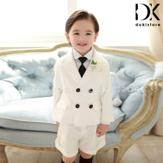 Bộ vest cho bé trai màu trắng 4 cúc cao cấp DKT0077 