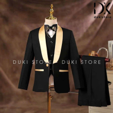 Bộ vest cho bé trai màu đen ve phi 1 cúc cao cấp DKT0076 