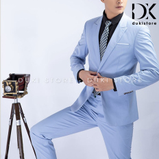 Bộ vest nam 1 cúc màu xanh dương nhạt thanh lịch DKA0031