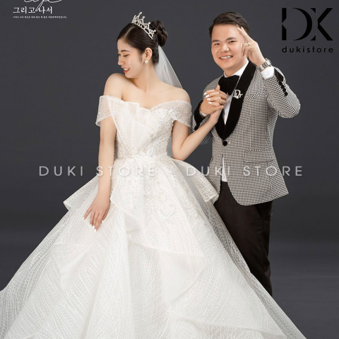 Bộ vest nam chú rể áo vest cưới sọc kẻ caro nhỏ DKR0018