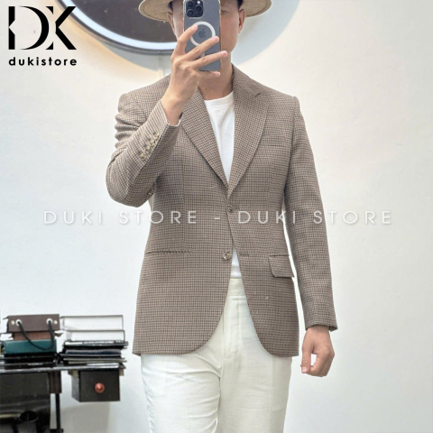 Áo khoác blazer nam, áo vest nam balzer nam kẻ caro vintage phong cách Hàn Quốc ADK0035