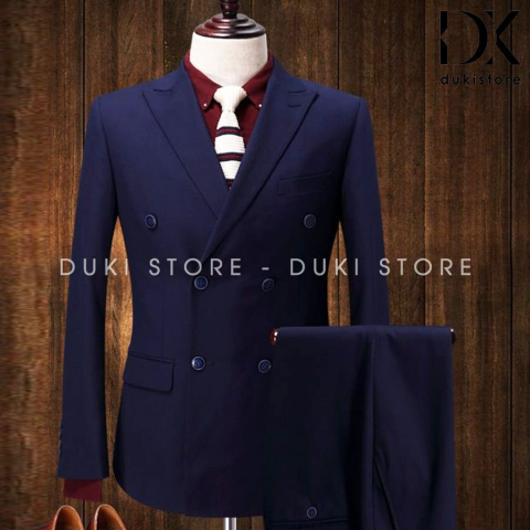 Bộ vest nam 6 cúc Hàn Quốc màu xanh than lịch lãm DKE0010