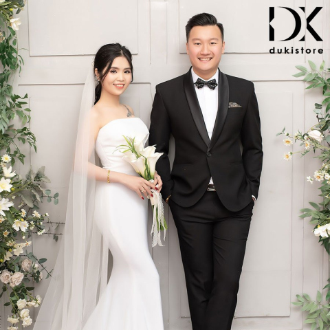 Bộ áo vest nam chú rể áo vest cưới ve sam sang trọng DKR0002