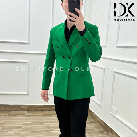Áo vest nam balzer nam màu xanh phong cách Hàn Quốc EDK0004