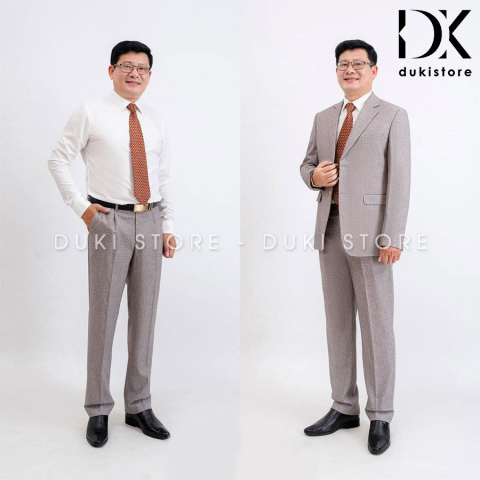 Bộ vest nam trung niên màu ghi đá cực sang DKG0024
