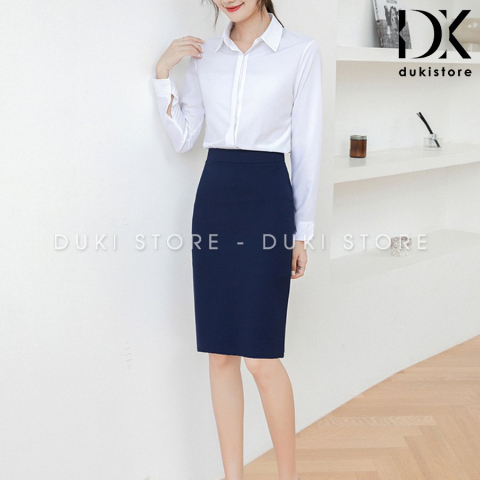 Chân váy công sở bút chì nữ màu xanh than đẹp CVT0002